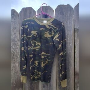 Camouflage Long Sleeve Waffle Tee